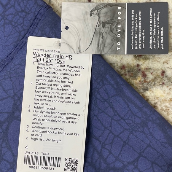 NWT Lululemon Wunder Train High-Rise Tight 25" Blue Thread Dye (Size 4) - Picture 9 of 10